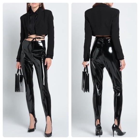 Amina Muaddi x Wolfrod Latex Stirrup Leggings 🖤 sz 6 NWOT - Picture 2 of 16